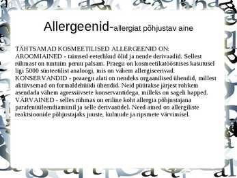Kosmeetiline keemia #6