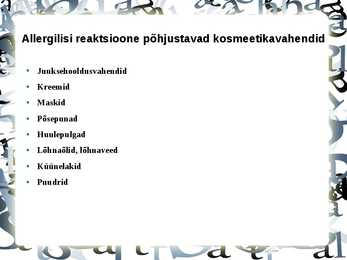 Kosmeetiline keemia #7