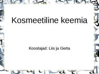 Kosmeetiline keemia