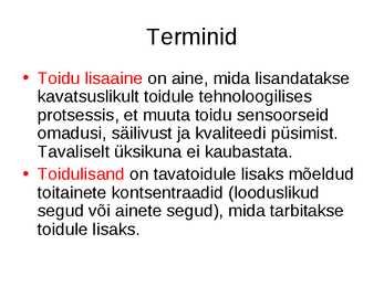 Toidu lisaained #2