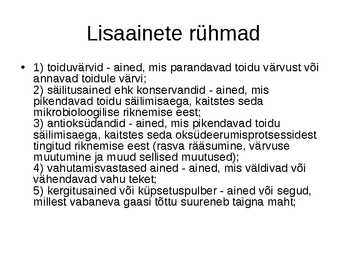 Toidu lisaained #5
