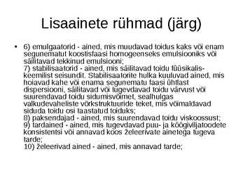 Toidu lisaained #6