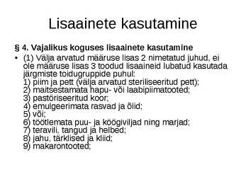 Toidu lisaained #10