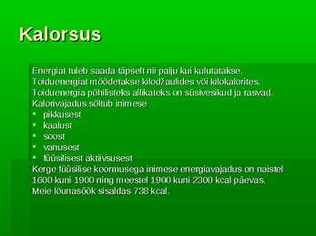Tervislik toitumine #12