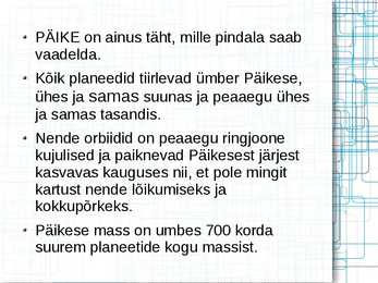 Päike - süsteemi peremees #2