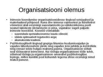 Organisatsiooniline käitumine #3