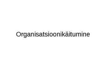 Organisatsiooniline käitumine