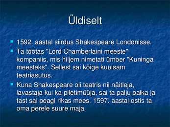 William Shakespeare perekond-karjäär-teosed #4