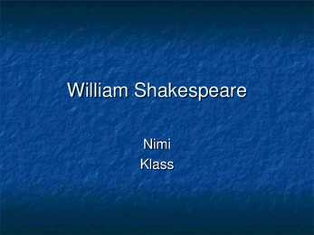 William Shakespeare perekond-karjäär-teosed
