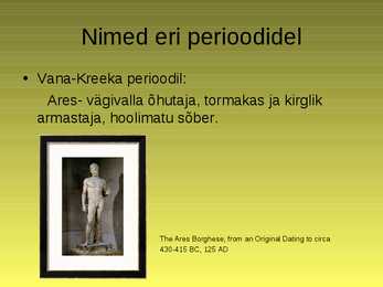 Antiikjumalad ja nende kujutamine kunstis - Ares #3