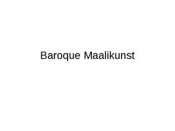 Baroque maalikunst