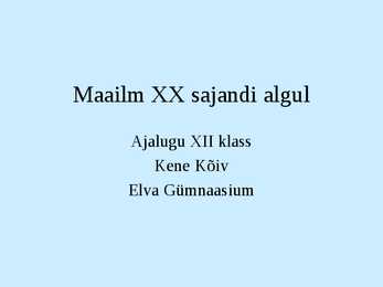 Maailma XX sajandi ajalugu