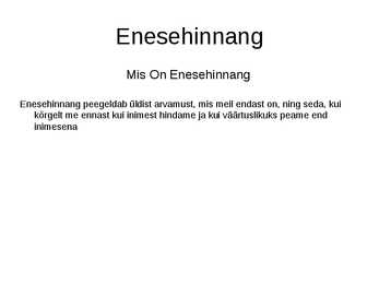 Enesehinnang-powerpoint