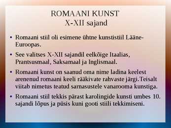 Romaani stiili kujutav ja tarbekunst #2
