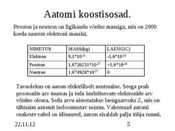 Aatomi- ja tuumafüüsika #5