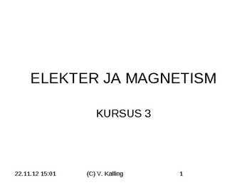 Elekter ja magnetism