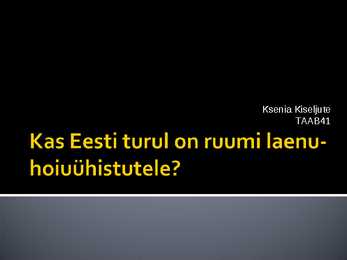 Kas Eesti turul on ruumi laenu-hoiuühistutele