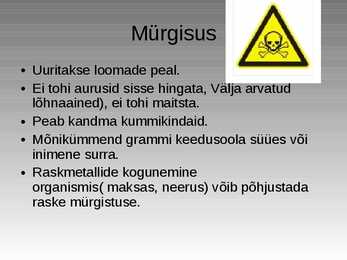 Ohutusnõuded kemikaalide kasutamisel #2