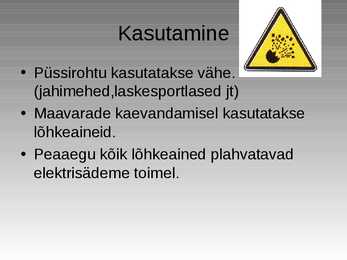 Ohutusnõuded kemikaalide kasutamisel #6