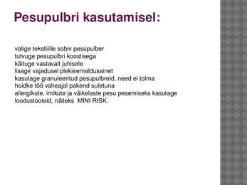 Pesupulbrid #8