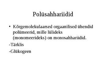 Süsivesikud #9