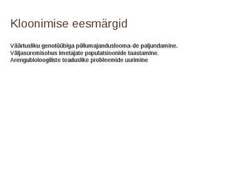 Imetajate kloonimine #3