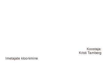 Imetajate kloonimine