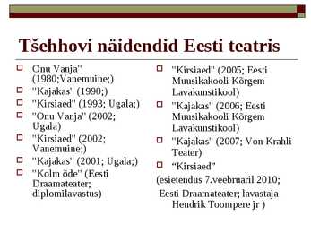 ANTON TšEHHOV #7