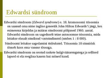Edwardsi sündroom #2