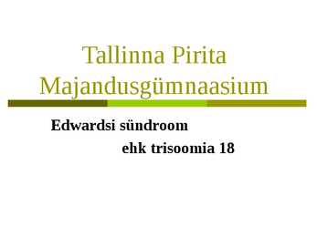Edwardsi sündroom