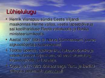 Henrik Visnapuu-ettekanne #2
