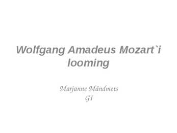 Wolfgang Amadeus Mozart