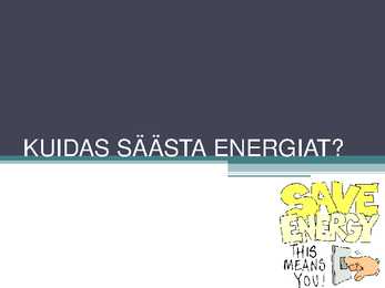 Kuidas säästa energiat