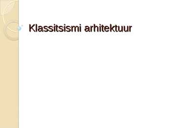 Klassitsismi arhitektuur
