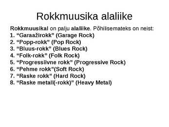 Rokkmuusika #8