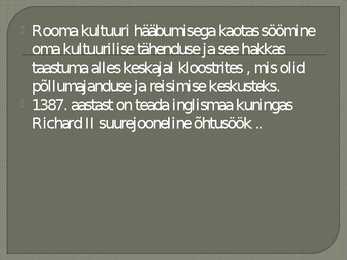 Menüü ajalugu #2
