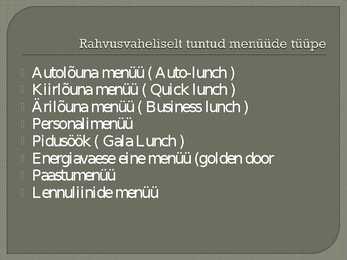 Menüü ajalugu #12