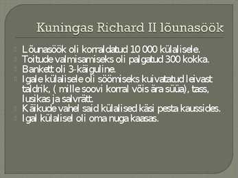 Menüü ajalugu #3