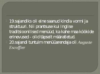 Menüü ajalugu #6