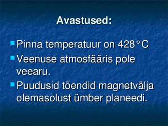 VEENUSE UURIMINE KOSMOSEAPARAATIDE ABIL #13