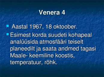 VEENUSE UURIMINE KOSMOSEAPARAATIDE ABIL #14