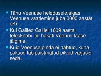 VEENUSE UURIMINE KOSMOSEAPARAATIDE ABIL #4