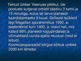 VEENUSE UURIMINE KOSMOSEAPARAATIDE ABIL #34