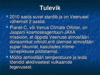 VEENUSE UURIMINE KOSMOSEAPARAATIDE ABIL #96