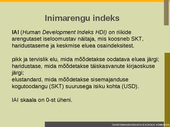 Riikide arengutase #9