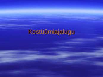 Kostüümiajalugu