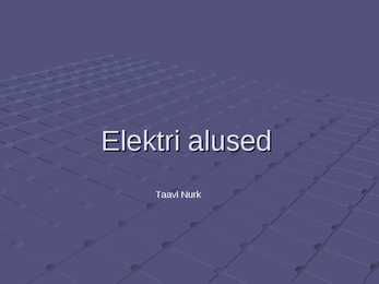 Elektri alused