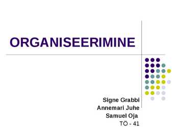 ETTEKANNE organiseerimise kohta