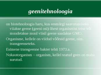 Rakendus bioloogia #14