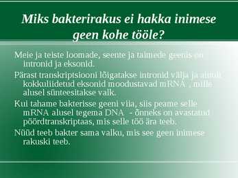 Rakendus bioloogia #16